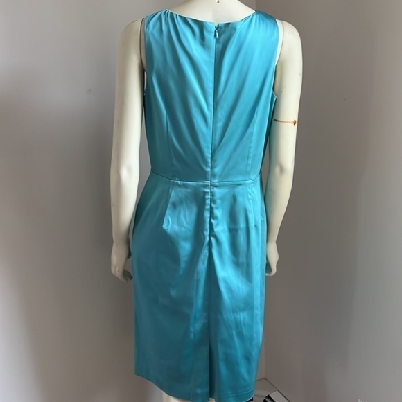 Nwt Adrianna Papell Turquoise Sleeveless Fitted Cocktail Dress 12 - Picture 5 of 14